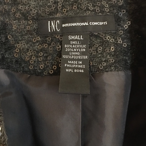 Host Pick! I-N-C International Concepts Sequin Adorned Moto Jacket – Size Small - Picture 5 of 9